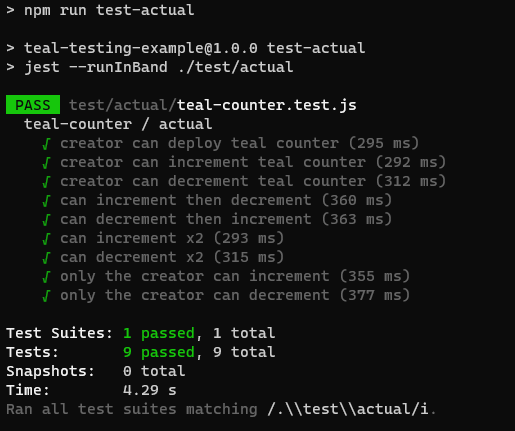 The teal-counter's test suite